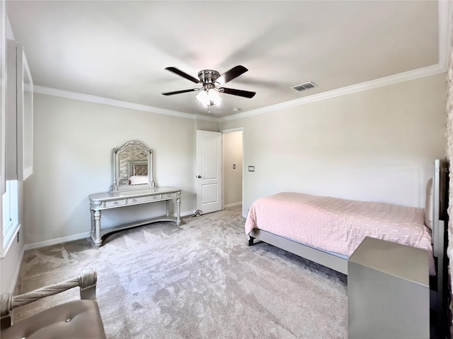 14654 Yellow Butterfly Rd, Windermere, FL 34786 - carpeted bedroom with ornamental molding and ceiling fan