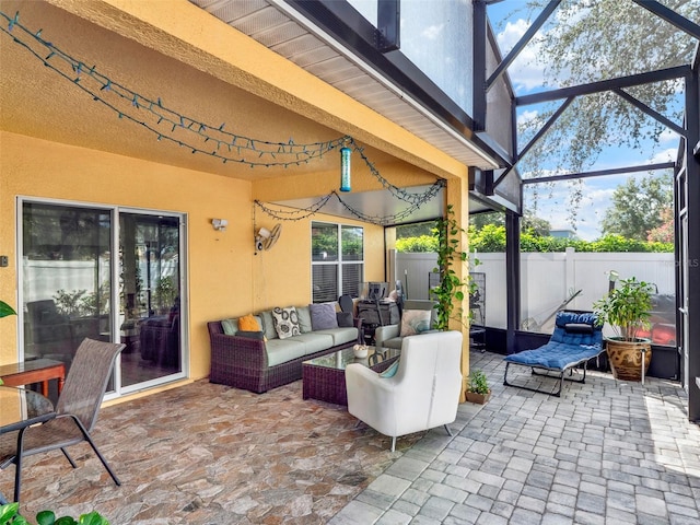 12347 NE 52nd Loop, Oxford, FL 34484 - view of patio / terrace featuring an outdoor hangout area and a lanai
