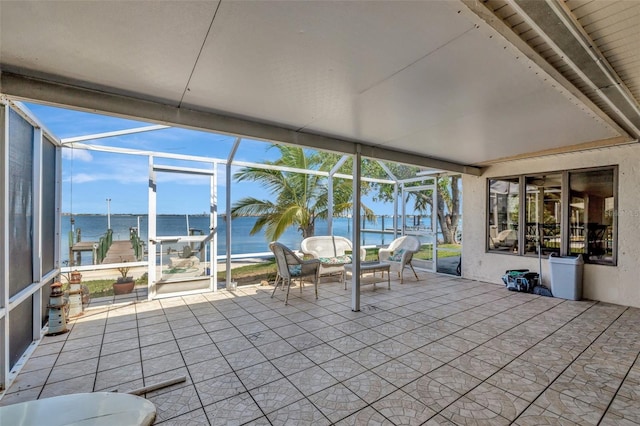 1701 Bayshore Dr, Hutchinson Island, FL 34949 - sunroom featuring a water view