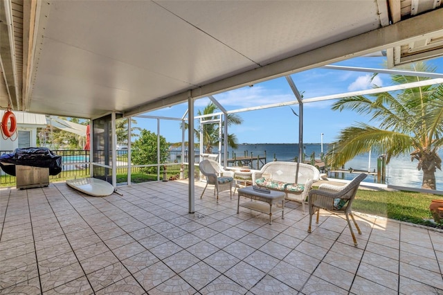 1701 Bayshore Dr, Hutchinson Island, FL 34949 - sunroom with a water view and outdoor lounge area
