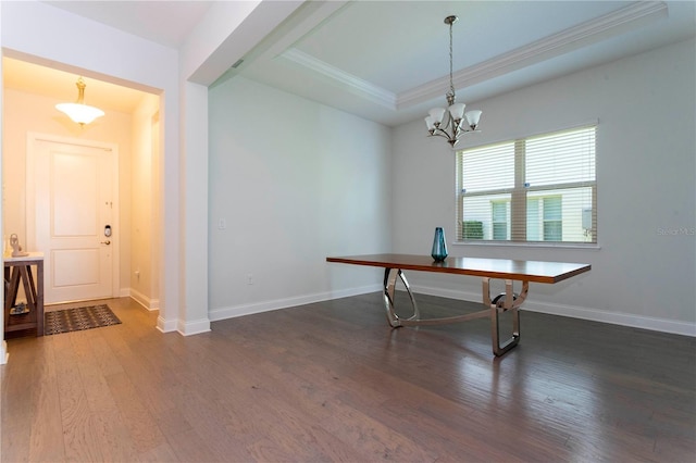 10427 Royal Cypress Way, Orlando, FL 32836 - dining space featuring crown molding, wood finished floors, and a chandelier