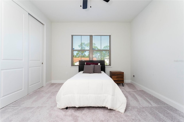 10427 Royal Cypress Way, Orlando, FL 32836 - bedroom with light carpet and ceiling fan