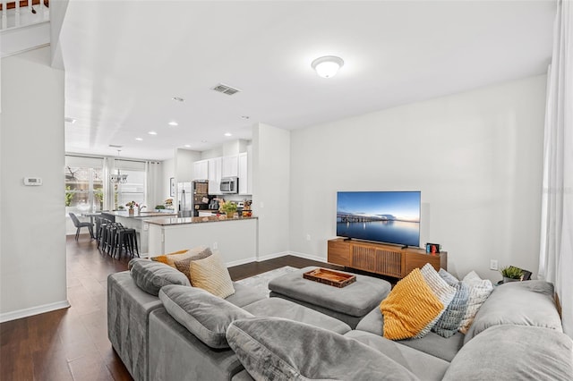 11686 Water Run Aly, Windermere, FL 34786 - living area with dark wood finished floors and recessed lighting