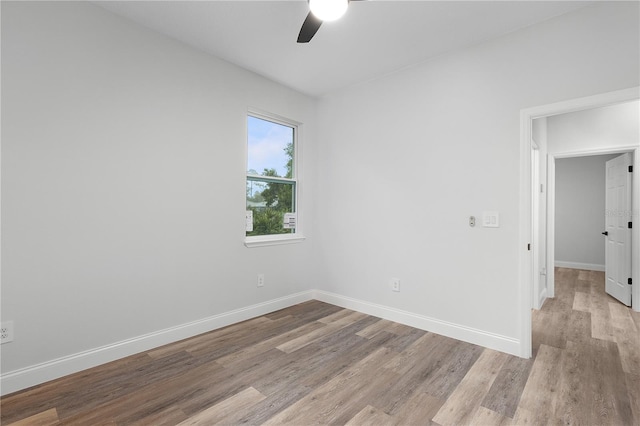 4447 Heyward St, North Port, FL 34291 - spare room with a ceiling fan and light wood-style flooring