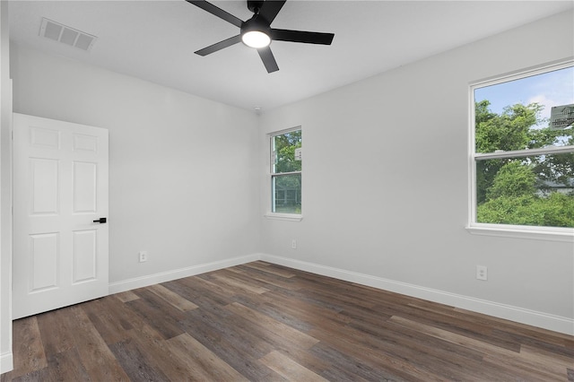 4447 Heyward St, North Port, FL 34291 - spare room featuring wood finished floors and a ceiling fan