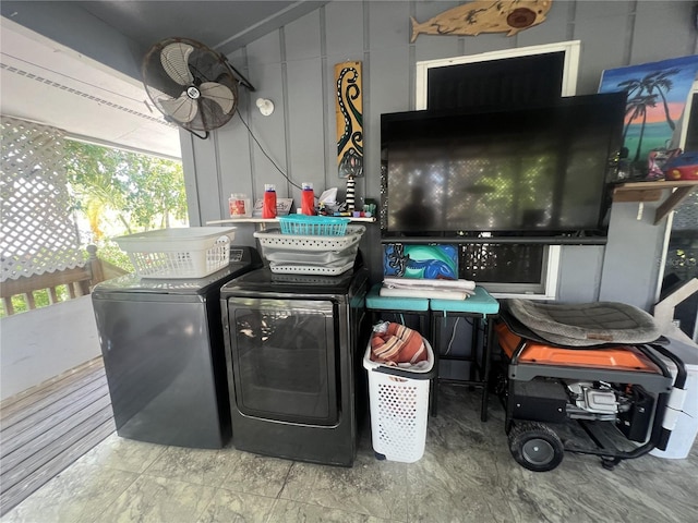 3767 Hibiscus St, Big Pine Key, FL 33043 - view of patio with pet washing station and washing machine and clothes dryer