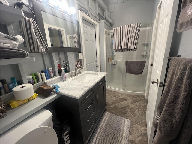 3767 Hibiscus St, Big Pine Key, FL 33043 - bathroom featuring a stall shower and vanity