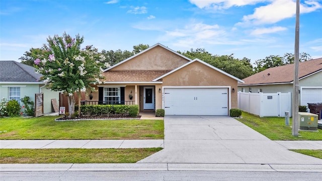 2980 Cool Breeze Cir, Saint Cloud, FL 34769 - ranch-style house featuring stucco siding, an attached garage, concrete driveway, and covered porch