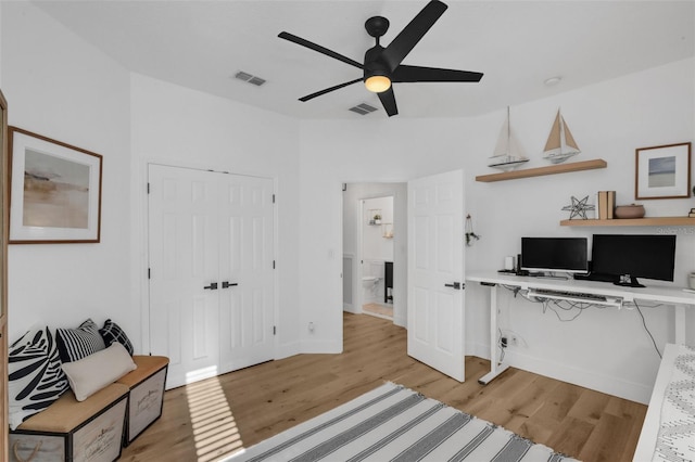 215 Foxglove Way, Deland, FL 32724 - office space with light wood-style floors and a ceiling fan
