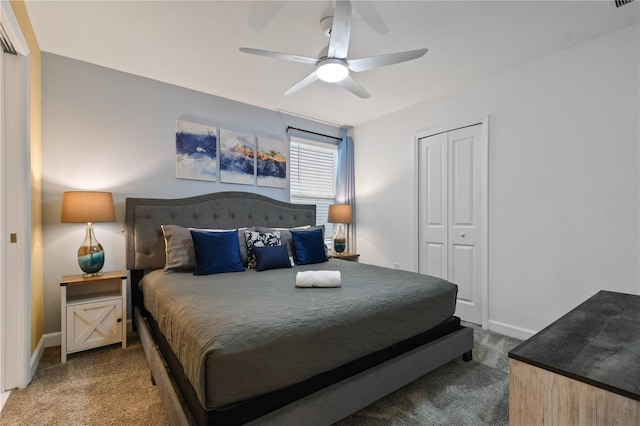 4185 Paragraph Dr, Kissimmee, FL 34746 - carpeted bedroom with a closet and ceiling fan