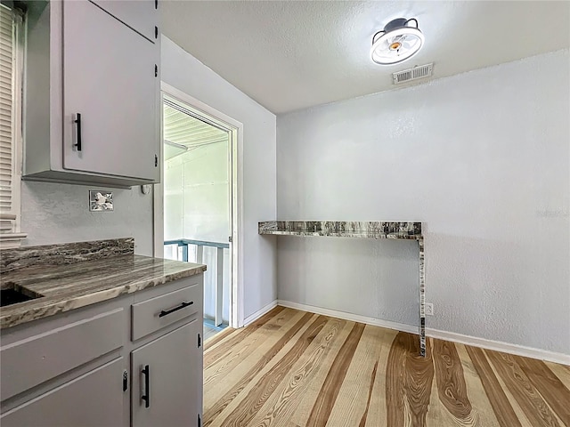 207 Kay St, Auburndale, FL 33823 - interior space with light wood-style flooring, gray cabinets, and healthy amount of natural light