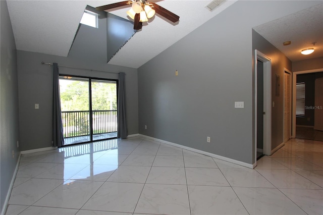1131 S Pine Ridge Cir Unit 1, Sanford, FL 32773 - empty room featuring ceiling fan and vaulted ceiling