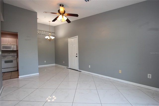 1131 S Pine Ridge Cir Unit 1, Sanford, FL 32773 - empty room with ceiling fan and a chandelier