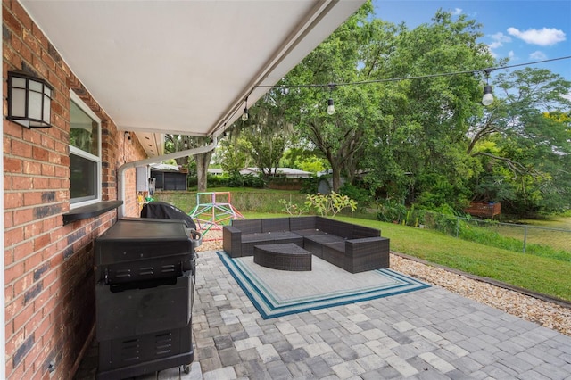 209 Carriage Hill Dr, Casselberry, FL 32707 - view of patio with outdoor lounge area and a grill