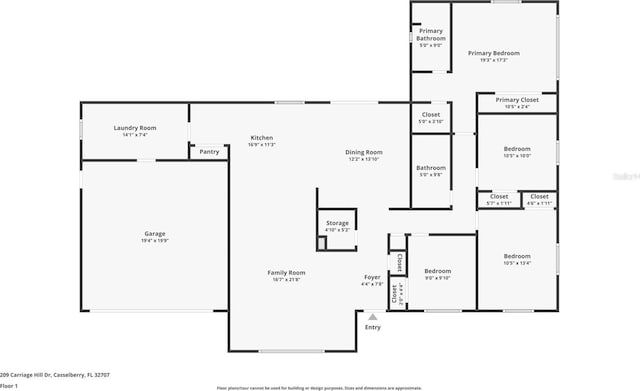 209 Carriage Hill Dr, Casselberry, FL 32707 - view of floor plan / room layout