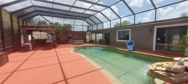 13785 SE 39th Ter, Summerfield, FL 34491 - outdoor pool with a patio area and a lanai