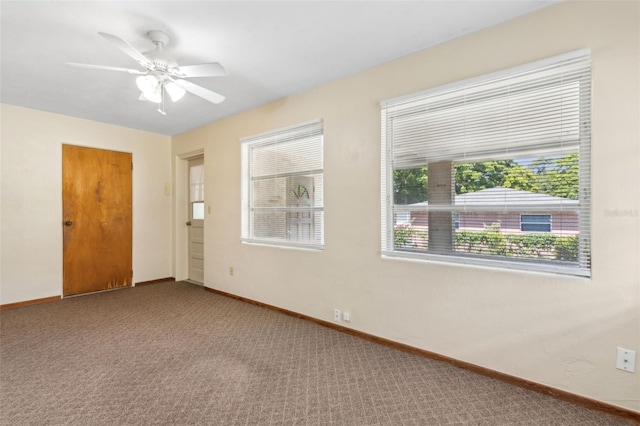 146 Mills Rd, Deland, FL 32724 - carpeted spare room featuring baseboards and a ceiling fan