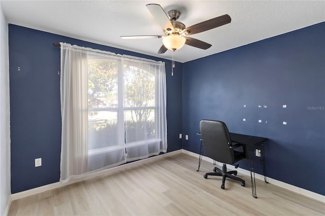 16603 Corner Lake Dr, Orlando, FL 32820 - unfurnished office with ceiling fan and wood finished floors