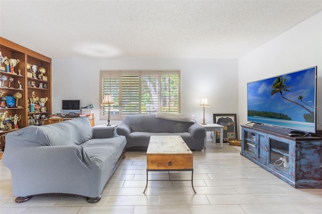 1029 Antelope Trl, Winter Springs, FL 32708 - living room featuring a textured ceiling
