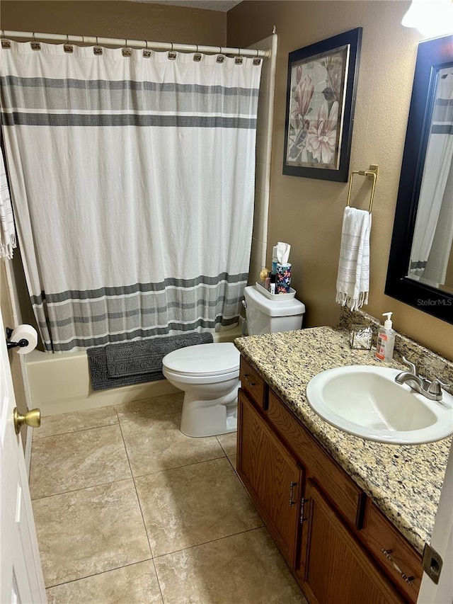 734 La Costa St, Minneola, FL 34715 - full bathroom with vanity, shower / tub combo, and tile patterned floors