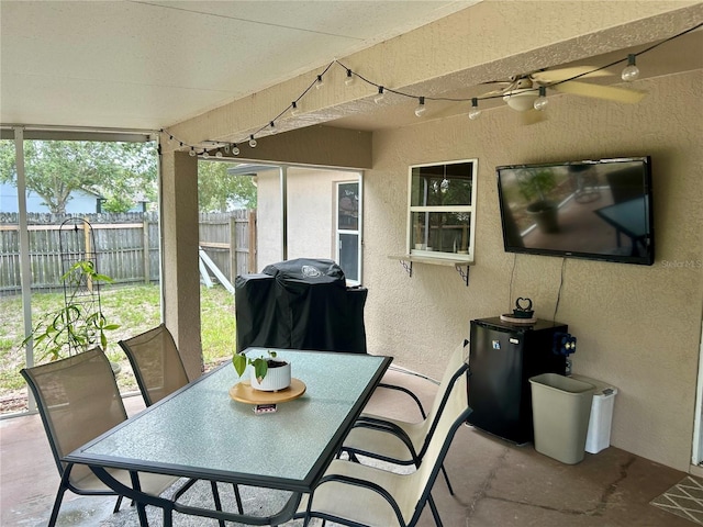 734 La Costa St, Minneola, FL 34715 - sunroom featuring outdoor dining area and ceiling fan