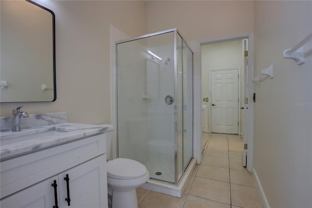 1679 Shadowmoss Cir, Lake Mary, FL 32746 - full bathroom featuring tile patterned floors, a shower stall, and vanity
