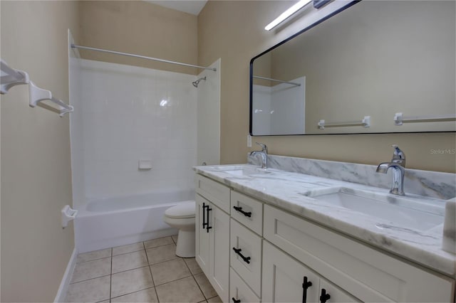1679 Shadowmoss Cir, Lake Mary, FL 32746 - full bathroom with double vanity, shower / tub combination, and tile patterned flooring