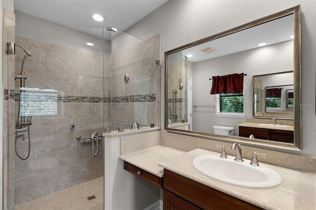 4244 Messina Dr, Lake Mary, FL 32746 - full bathroom featuring a shower stall, vanity, and recessed lighting