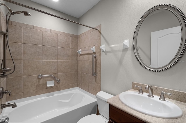 4244 Messina Dr, Lake Mary, FL 32746 - bathroom featuring washtub / shower combination, vanity, and a textured wall