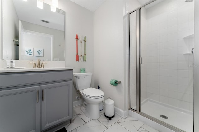 4974 Windermere Ave, Kissimmee, FL 34746 - full bath with vanity, marble finish floors, and a stall shower