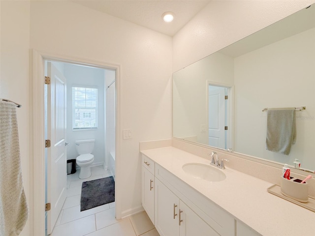 13993 Title Way, Winter Garden, FL 34787 - bathroom with vanity, tile patterned floors, and shower / washtub combination