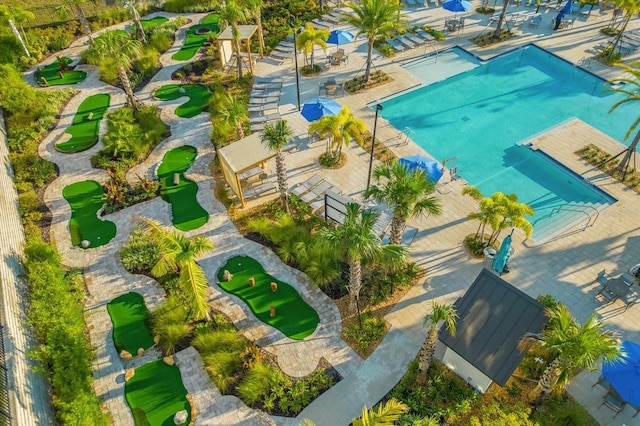 1351 Shinnecock Hills Dr, Davenport, FL 33896 - bird's eye view of a pool area