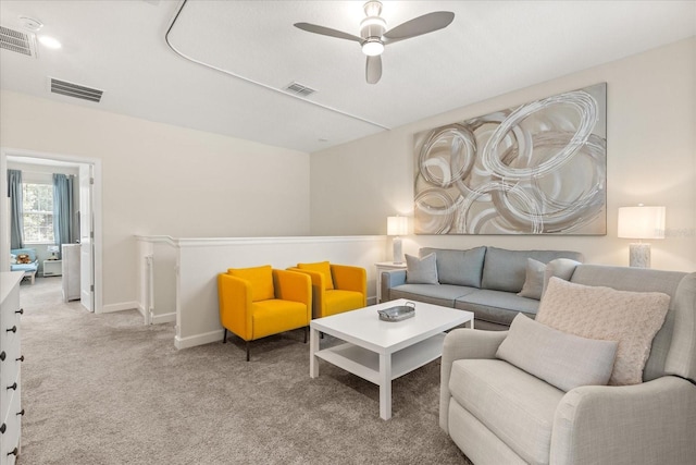 1351 Shinnecock Hills Dr, Davenport, FL 33896 - living area with carpet flooring and a ceiling fan