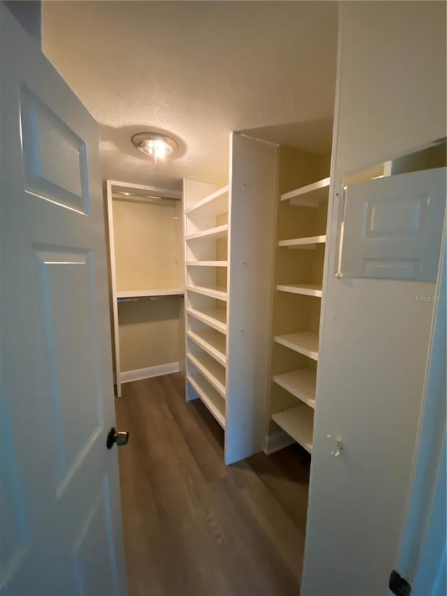 spacious closet with wood finished floors