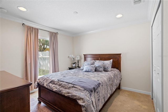 2613 Breezy Meadow Rd, Apopka, FL 32712 - carpeted bedroom featuring ornamental molding and recessed lighting