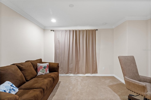 2613 Breezy Meadow Rd, Apopka, FL 32712 - living area featuring light carpet and crown molding