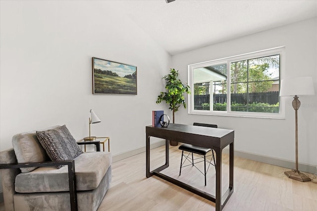 1030 Huntington Ct, Longwood, FL 32750 - home office featuring light wood-style floors and lofted ceiling
