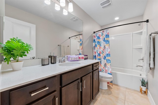 4316 Foggy Oak Ln, Sanford, FL 32773 - bathroom with vanity, shower / bathtub combination with curtain, and tile patterned flooring