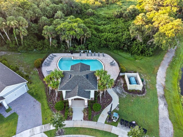 4316 Foggy Oak Ln, Sanford, FL 32773 - view from above of property featuring a pool area