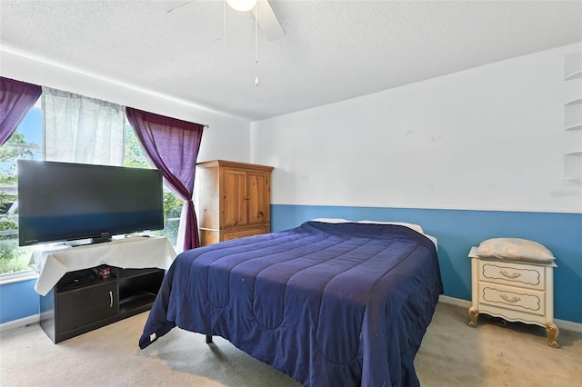 1515 Colonist Ct, Orlando, FL 32818 - carpeted bedroom with ceiling fan and a textured ceiling
