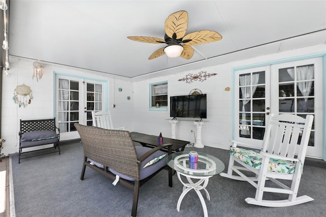 1515 Colonist Ct, Orlando, FL 32818 - view of patio featuring french doors, ceiling fan, and outdoor dining area
