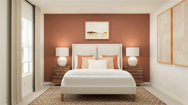 2084 Forage Dr, Kissimmee, FL 34746 - bedroom featuring light carpet and an accent wall