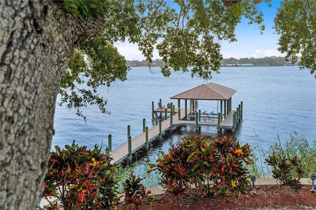 14315 80th Ave, Sebastian, FL 32958 - dock area with boat lift and a water view