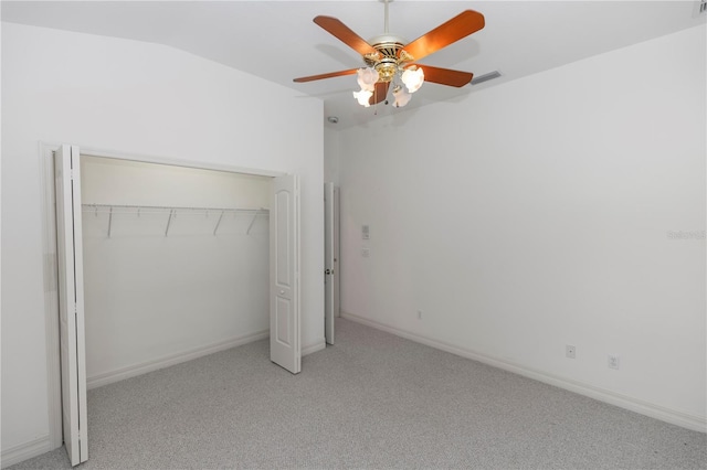 1908 S Farm Rd, Deland, FL 32720 - unfurnished bedroom with carpet, a closet, and ceiling fan