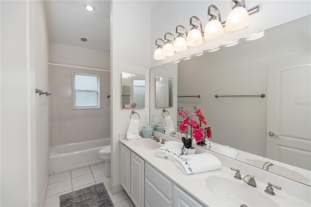 1908 S Farm Rd, Deland, FL 32720 - bathroom featuring tile patterned flooring, double vanity, and washtub / shower combination