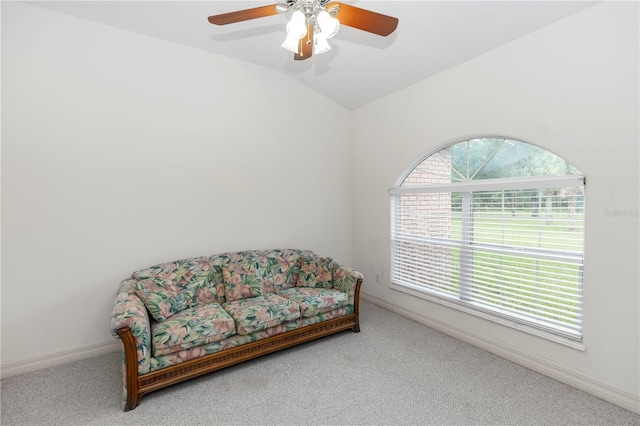 1908 S Farm Rd, Deland, FL 32720 - sitting room with carpet, ceiling fan, and lofted ceiling