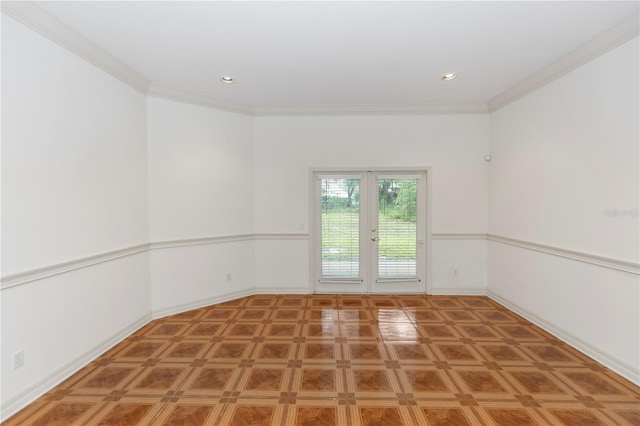 1908 S Farm Rd, Deland, FL 32720 - empty room featuring french doors, crown molding, and recessed lighting