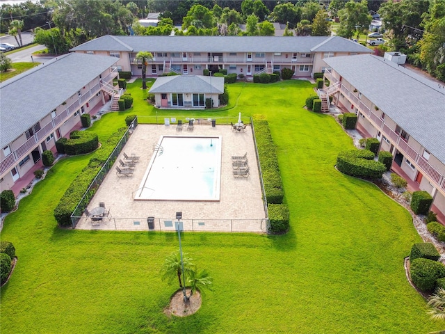 1100 E Caroline St Unit 204, Tavares, FL 32778 - aerial view of property and surrounding area featuring a pool