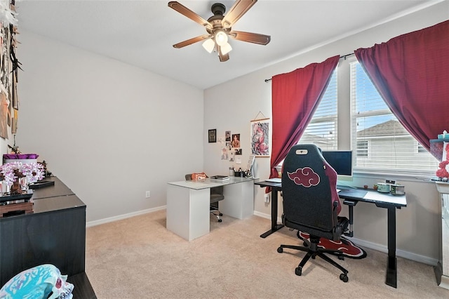 1110 Pine Falls Ln, Ocoee, FL 34761 - office space featuring a ceiling fan and carpet