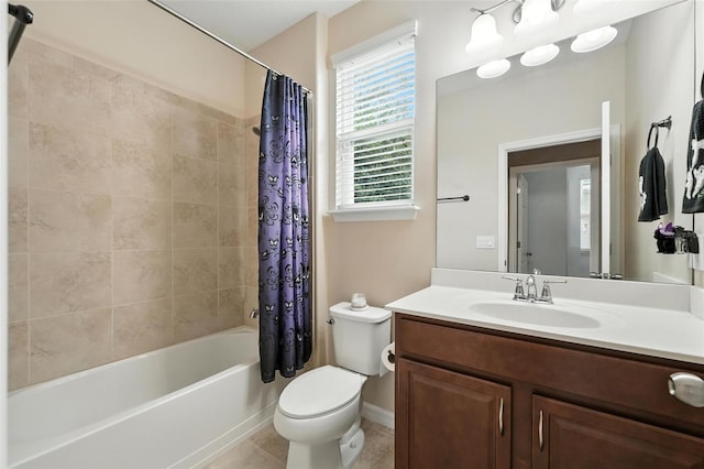 1110 Pine Falls Ln, Ocoee, FL 34761 - bathroom featuring vanity, shower / bath combo with shower curtain, and tile patterned flooring
